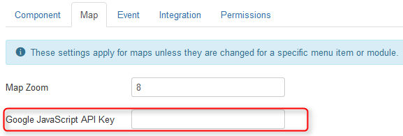 Easy GCalendar Settings: Map
