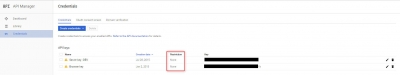 Google API-Manager 2017 Credentials Overview