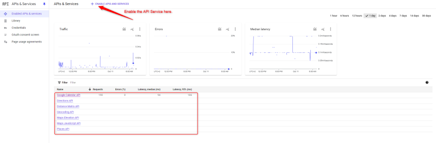 Google API-Manager 2024 Dashboard