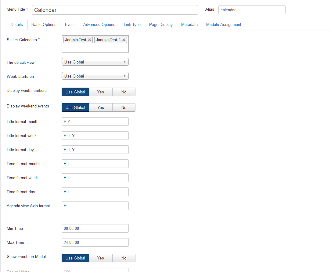 Component - Site Basic options