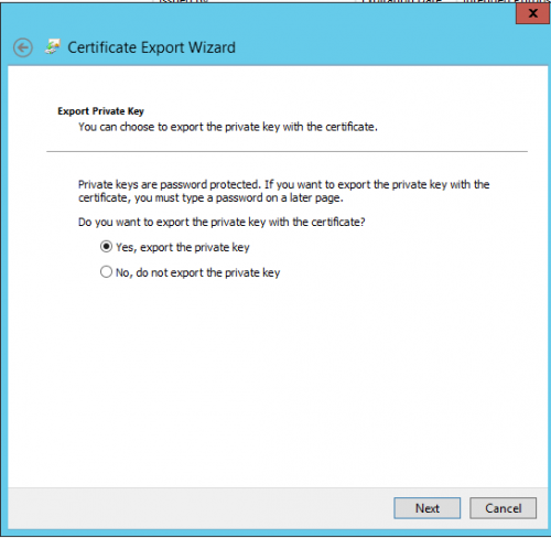 Hyper V 2012 with SSL export certficate Step02