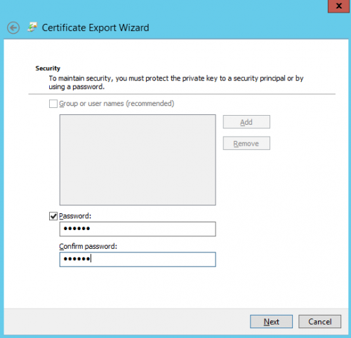 Hyper V 2012 with SSL export certficate Step04