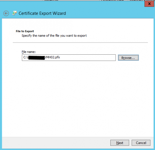 Hyper V 2012 with SSL export certficate Step05