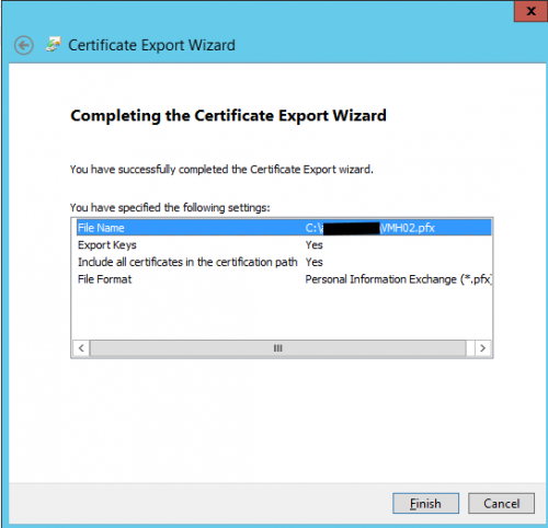 Hyper V 2012 with SSL export certficate Step06