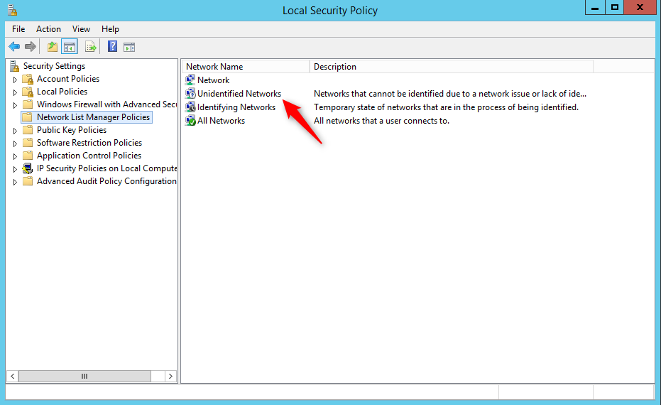 change public network to home windows server 2012