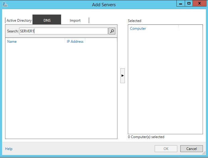 Windows2012 Server Manager Add Dialog